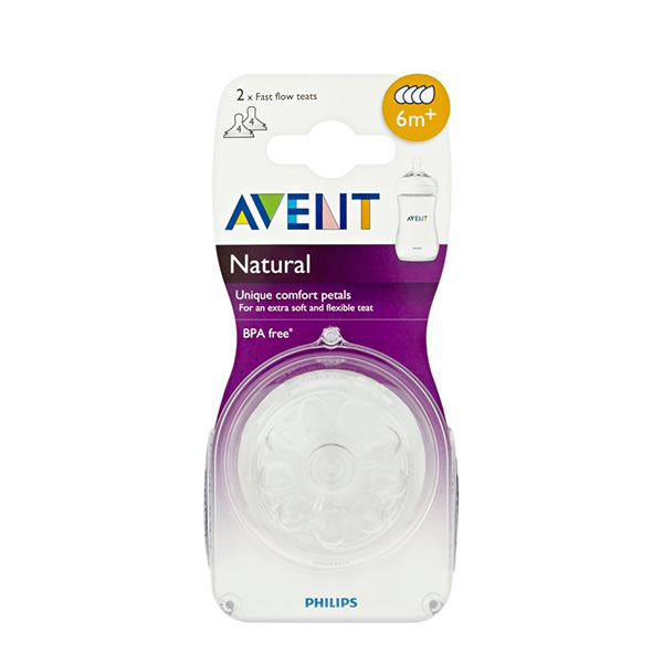 Avent Nipple Natural Pair 6M+